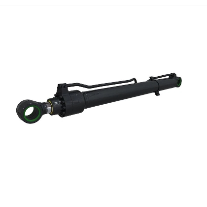 Self-aligning hydraulic rams for forage harvesters with corrosion-resistant chrome plating